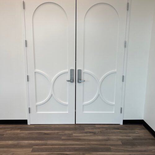 white commercial door