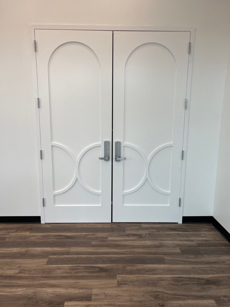 white commercial door